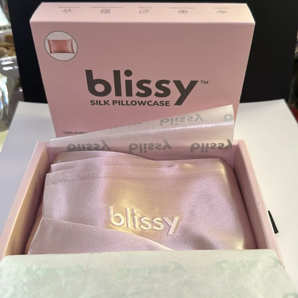 BLISSY SILK PILLOWCASE STANDARD SIZE (20”x26”) in ROSE PINK NEW IN SLIPCASE! - Picture 12 of 12